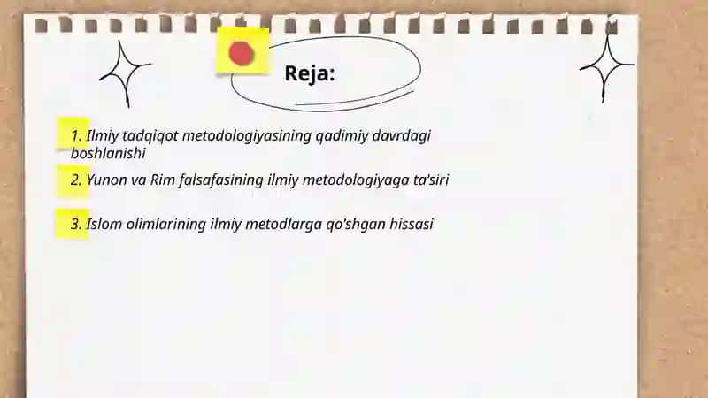Ilmiy tadqiqot metodologiya fanining rivojlanish tarixi 2