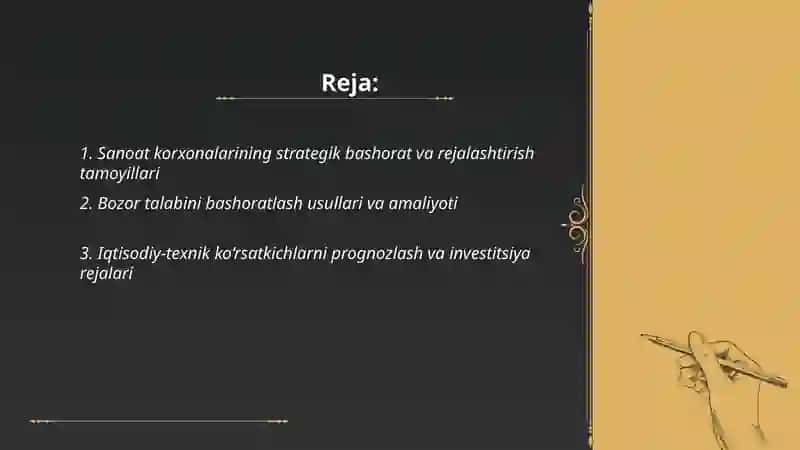 Sanoat korxonalarini strateglashtirishda bashoratlashtirish va rejalashtirish 2
