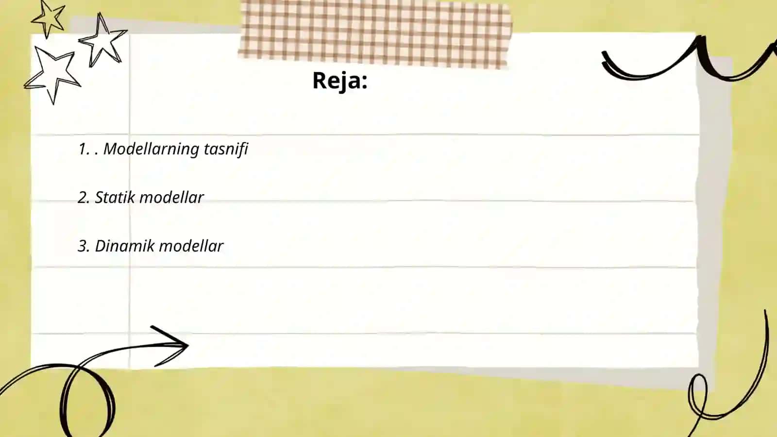 Modellarning tasnifi 2