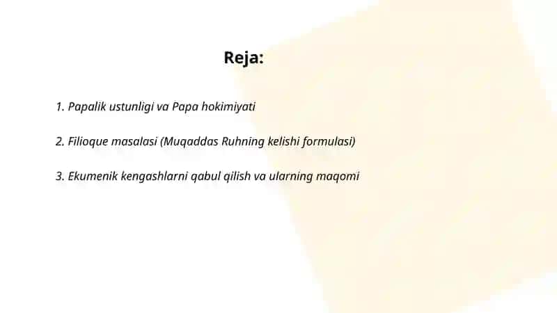 Katolik va pravaslavik oʻrtasidagi asosiy tafovutlar 2
