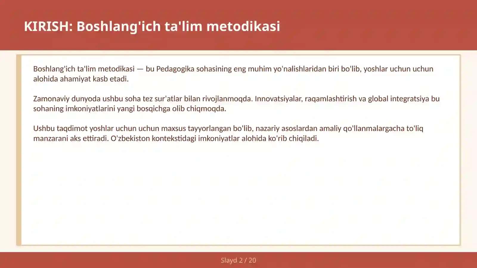 Boshlang'ich ta'lim metodikasi 2