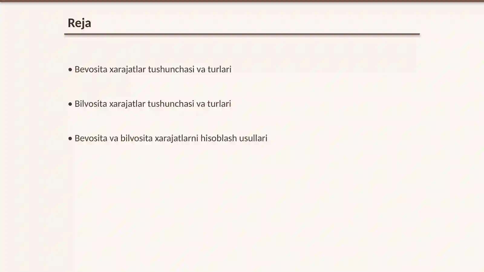 Bevosita va Bilvosita xarajatlar xisobi 2