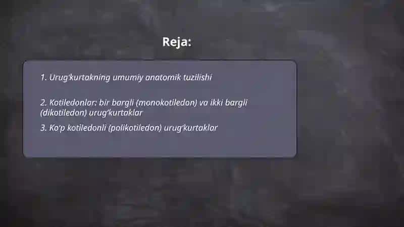 Urugʻkurtakning tuzilishi va tiplari 2