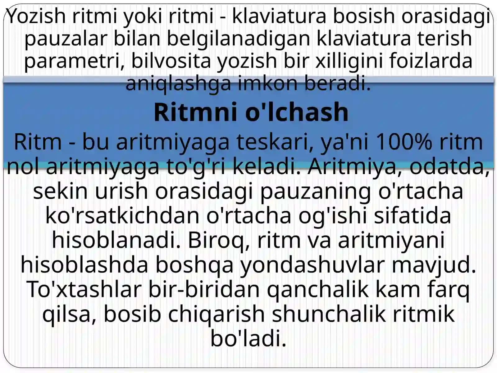 Ritimlashgan matn terish nio’zigaxosliklari 2