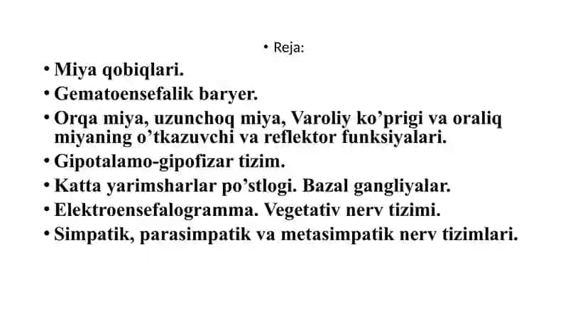 Nerv tizimining xususiy fiziologiyasi 2