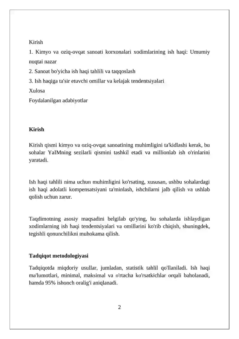Kimyo va oziq-ovqat sanoati korxona xodimlarining mehnat xaqlari 2