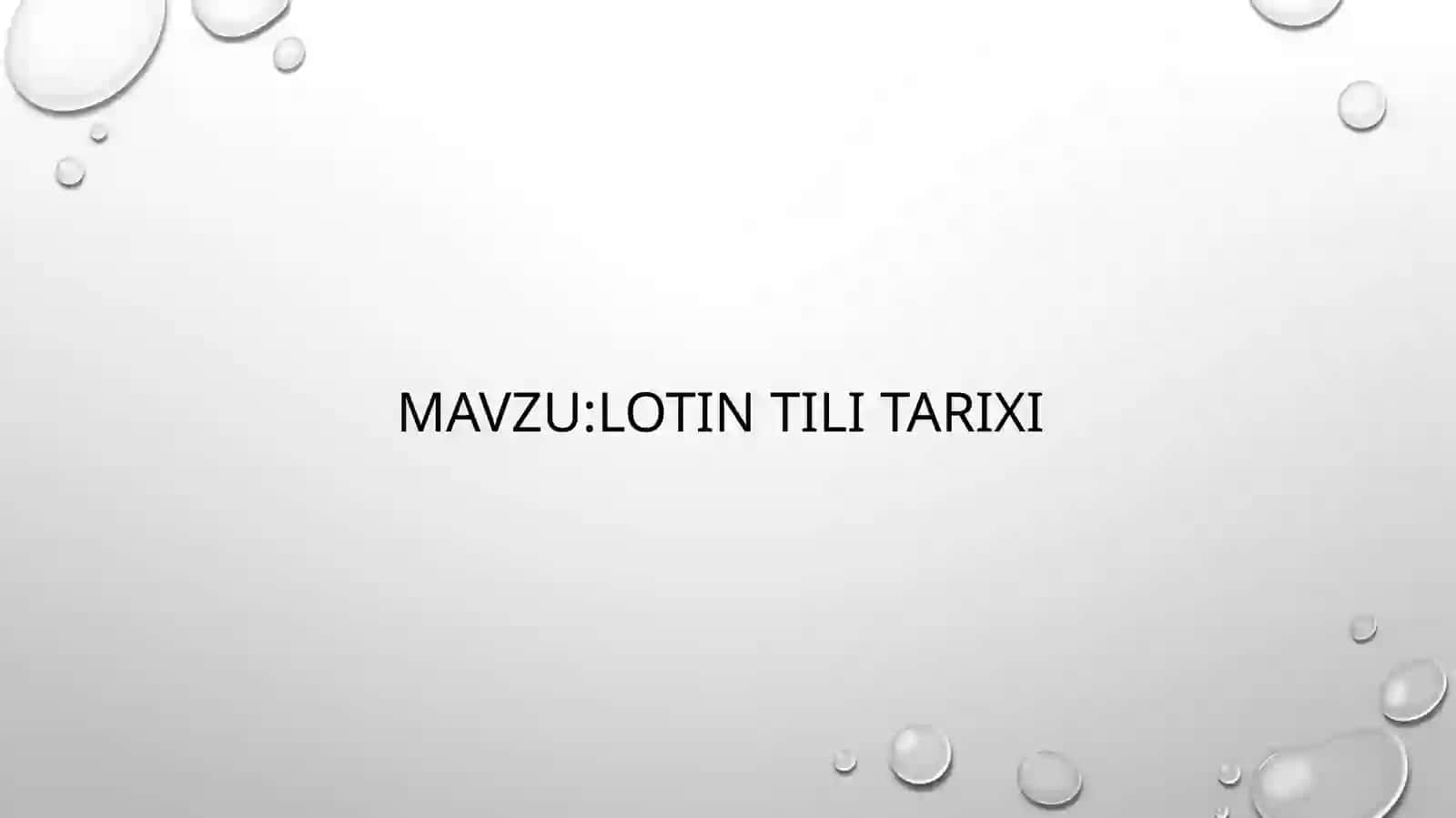 lotin tili tarixi 2
