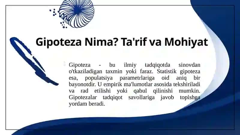 Statistik gipotezalar 2
