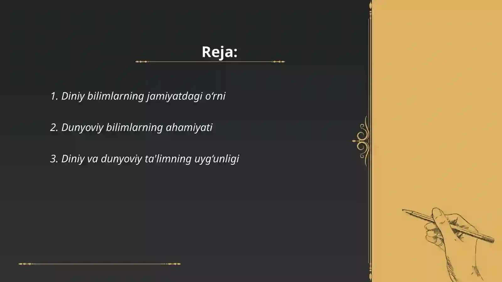 Diniy va dunyoviy bilimlarning mutanosibligi by Hakimova Nozima 2