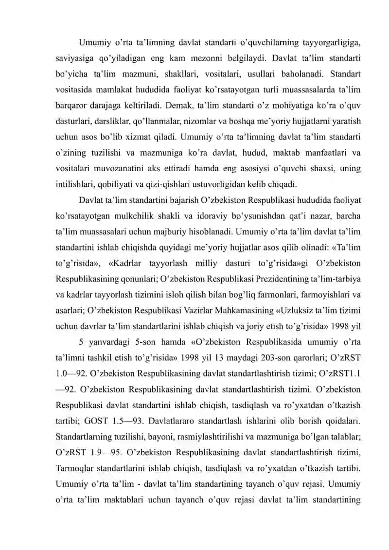 Davlat Ta'lim Standarti 2