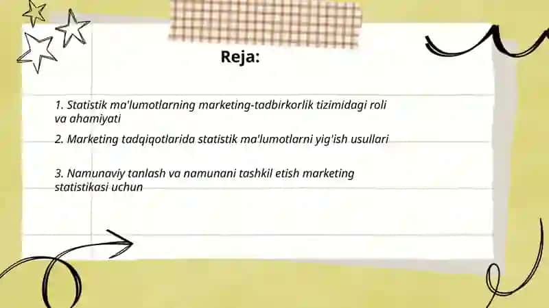 Statistik ma'lumotlar marketing-tadbirkorlikda 2