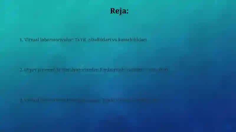 Virtual labaratoriyalar. Oʻquv jarayonida simulyatorlardan foydalanish. Simulyator dasturlar 2