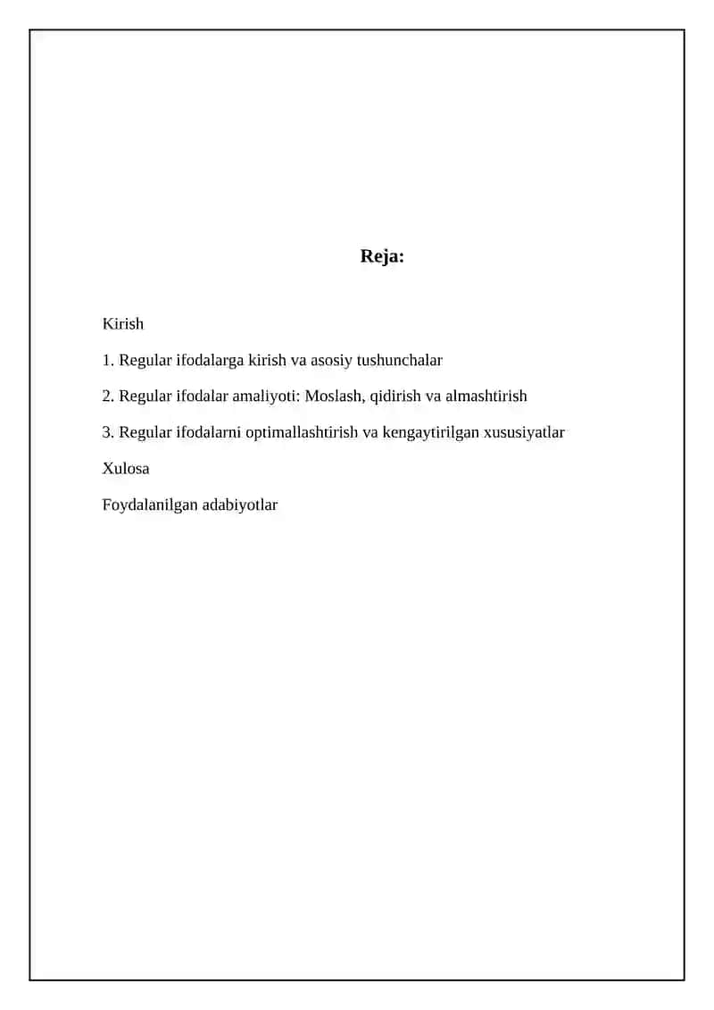 Regular ifodalar bilan ishlash 2