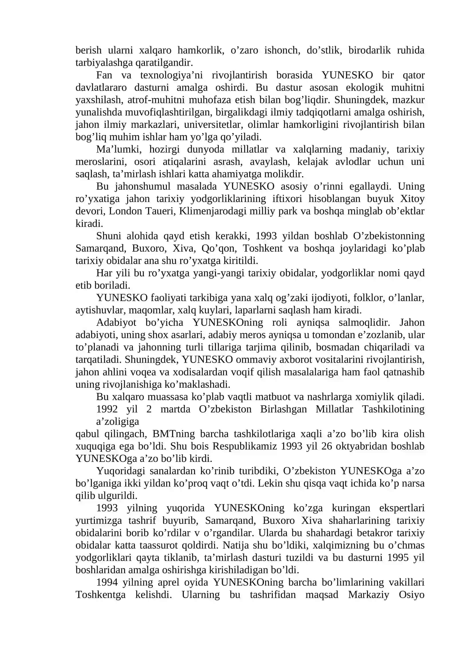 Qiyosiy pedagogika fani rivojlanishida xalqaro tashkilotlar va ularning faoliyati 2