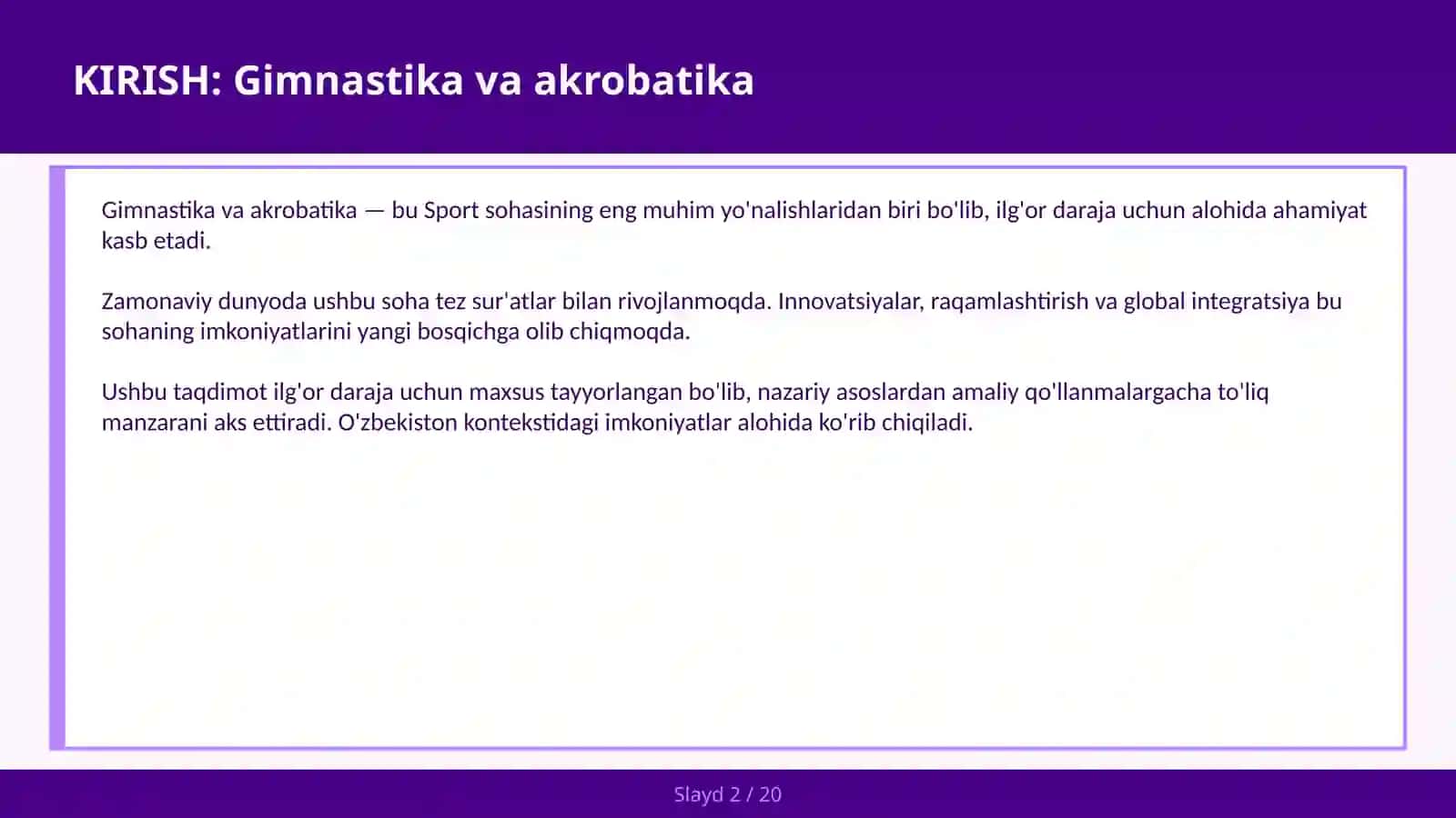 Gimnastika va akrobatika 2