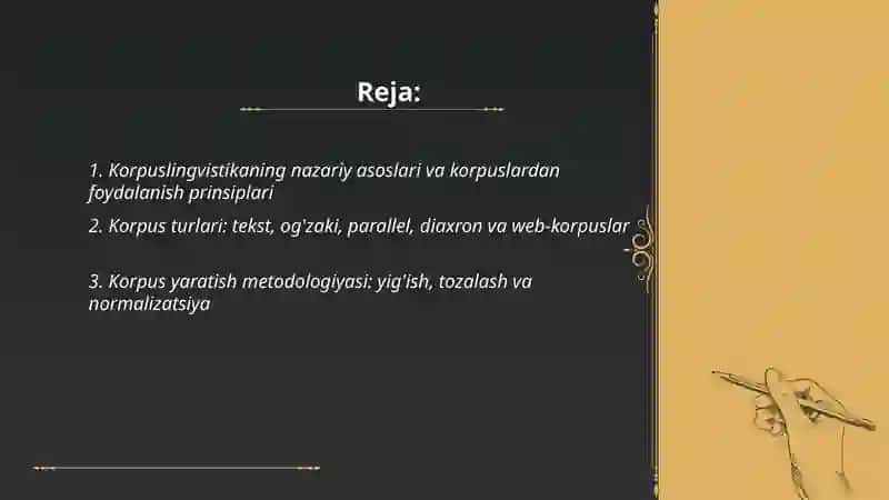Korpus lingvistikasining asosiy prinsiplari 2