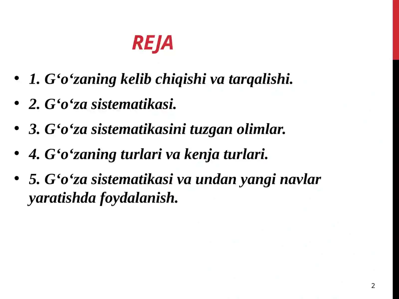 G‘o‘zaning kelib chiqishi, tarqalishi va sistematikasi 2