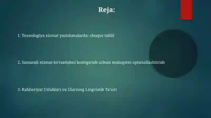 Ish yuritish tili va uslubi.Xizmat yozishmalari bilan ishlash texnologiyalari 2