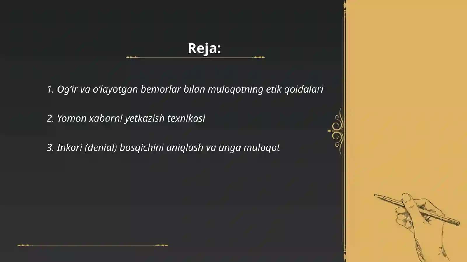 Og‘ir va o‘layotgan bemorlar bilan muloqotning o‘ziga xosligi 2