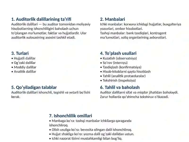 501-sonli XAS: AUDITORLIK DALILLARI 2