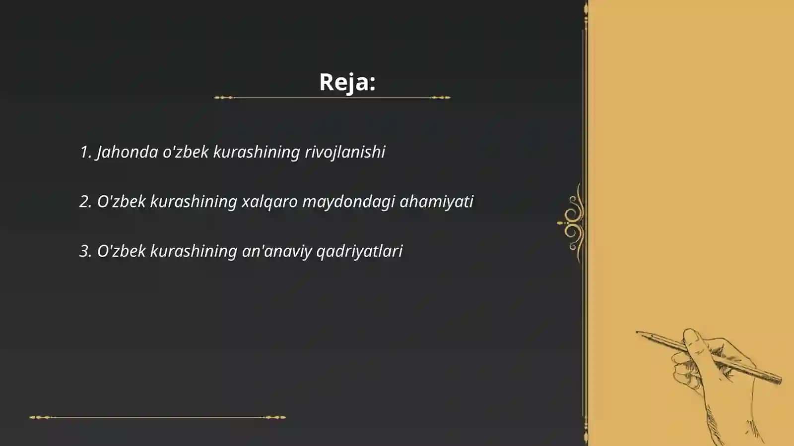 O'zbek kurashi yillar davomida 2