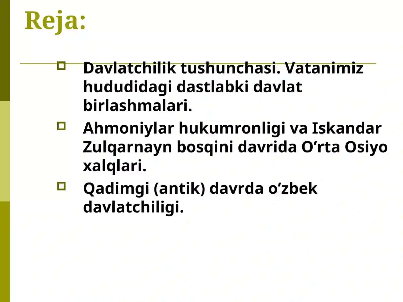 O’zbek davlatchiligi, uning taraqqiyot bosqichlari 2