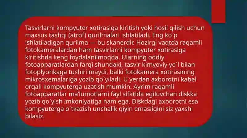 Tasvirni taqdim etish asoslari 2