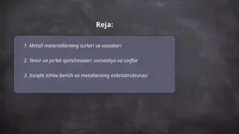 Metall va metall konstruksiyalar 2