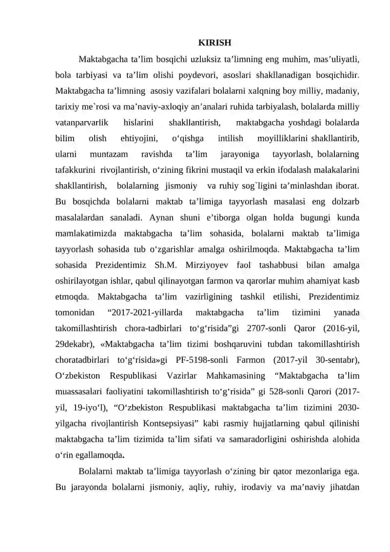 Maktabgacha Ta'lim Nizomi 2