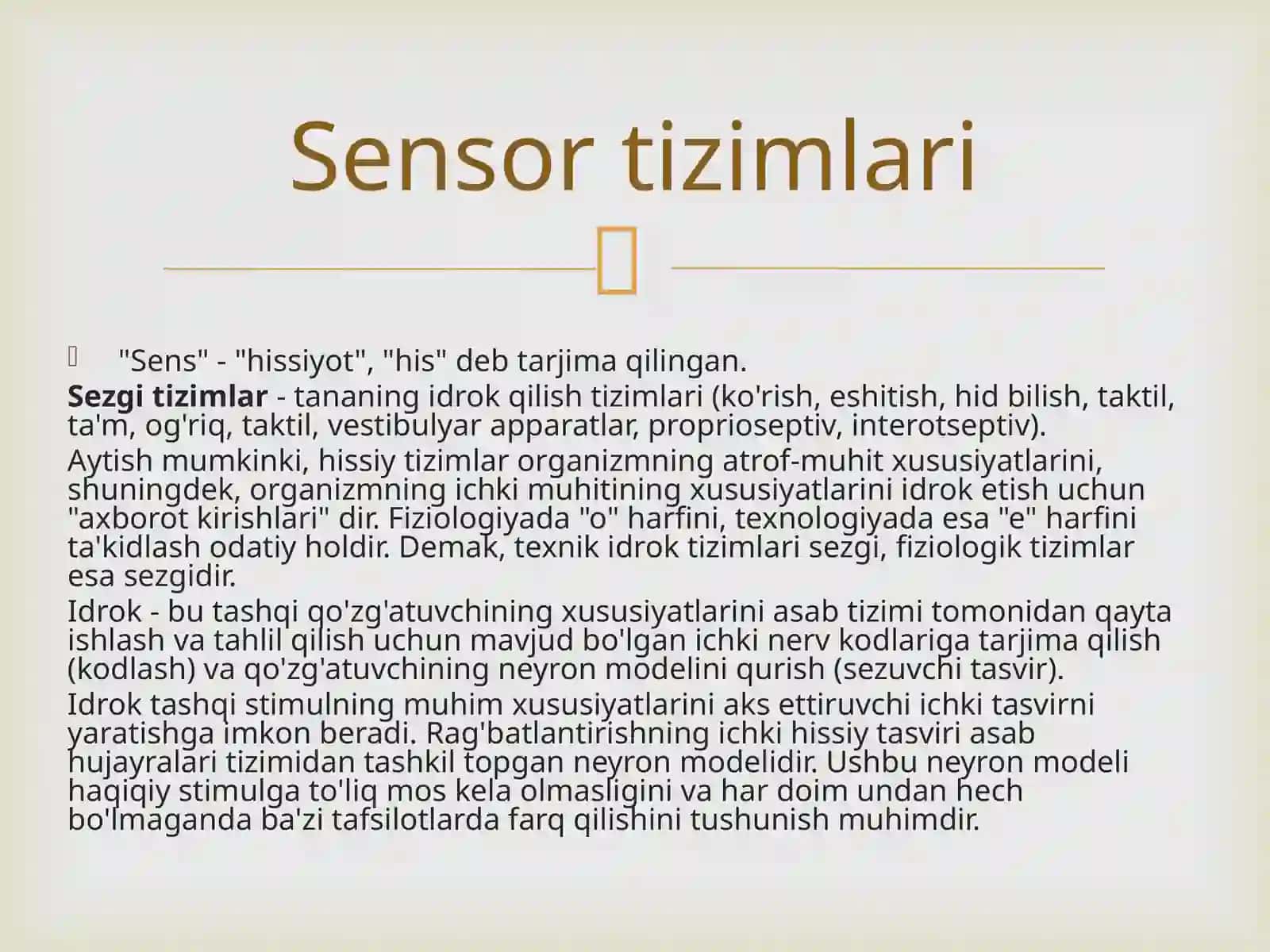 Sensortizimida axborotni qayta ishlash mexanizmlari 2