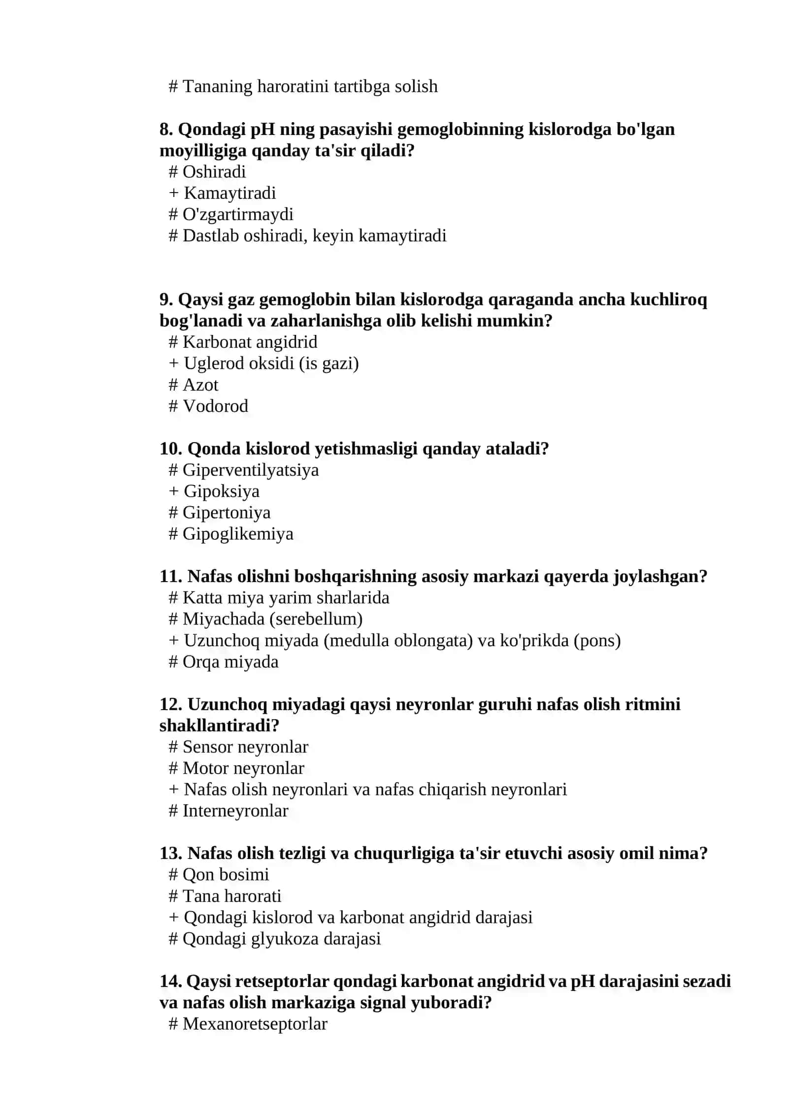 Nafas olish tizimining funksional xususiyatlari 2