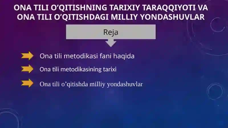 Ona tilini o’qitish metodikasi 2