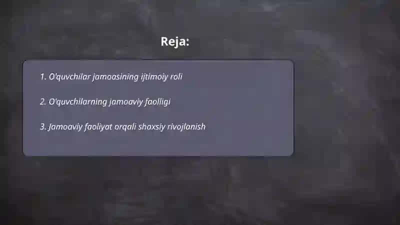 O'quvchilar jamoa rivojlanishi 2