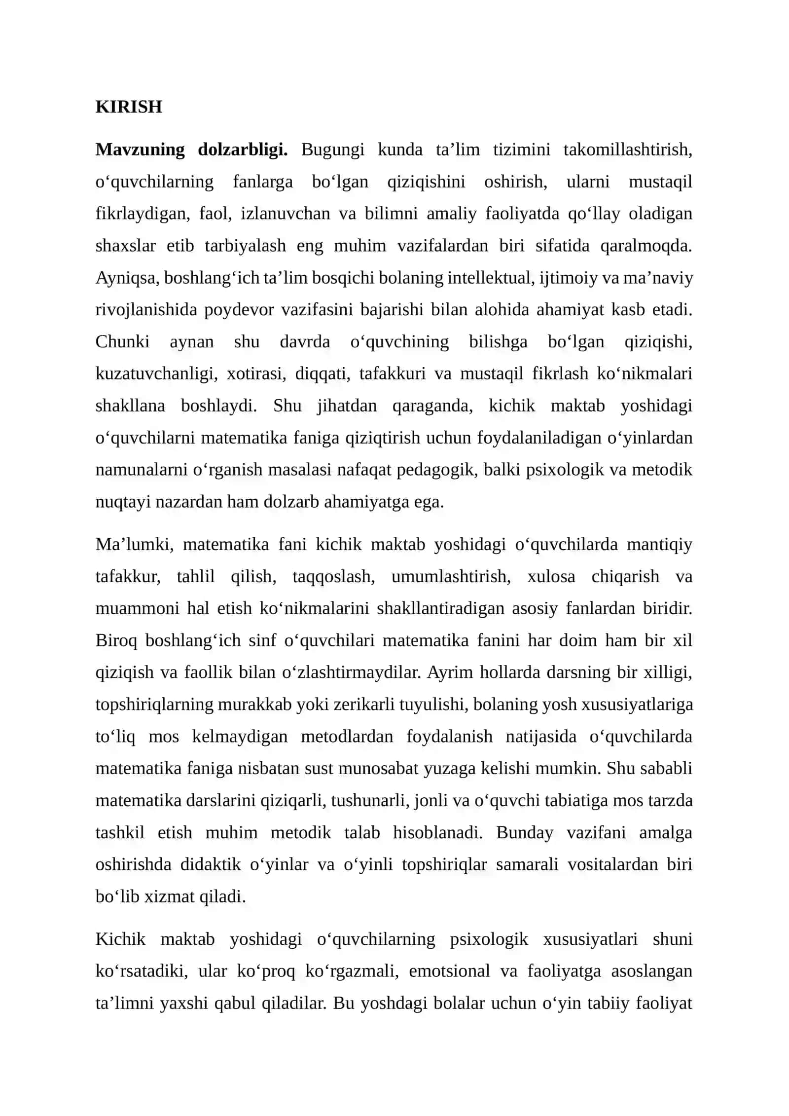 KICHIK MAKTAB YOSHIDAGI O‘QUVCHILARNI MATEMATIKA FANIGA QIZIQTIRISH UCHUN FOYDALANILADIGAN O‘YINLARDAN NAMUNALAR 2