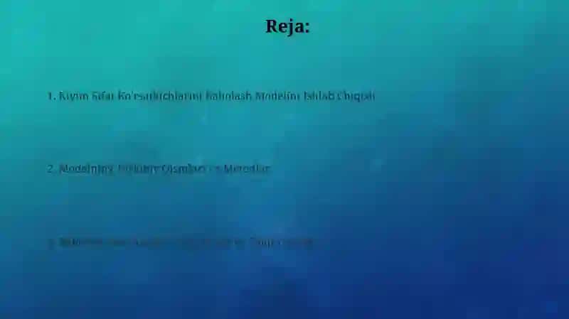 Kiyim Sifat Ko'rsatkichlarini Baholash Modelini Ishlab Chiqish 2