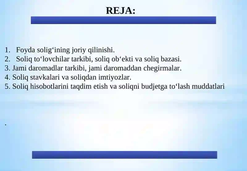 Soliq hisobotlarini taqdim etish va soliqni budjetga to‘lashmuddatlari 2