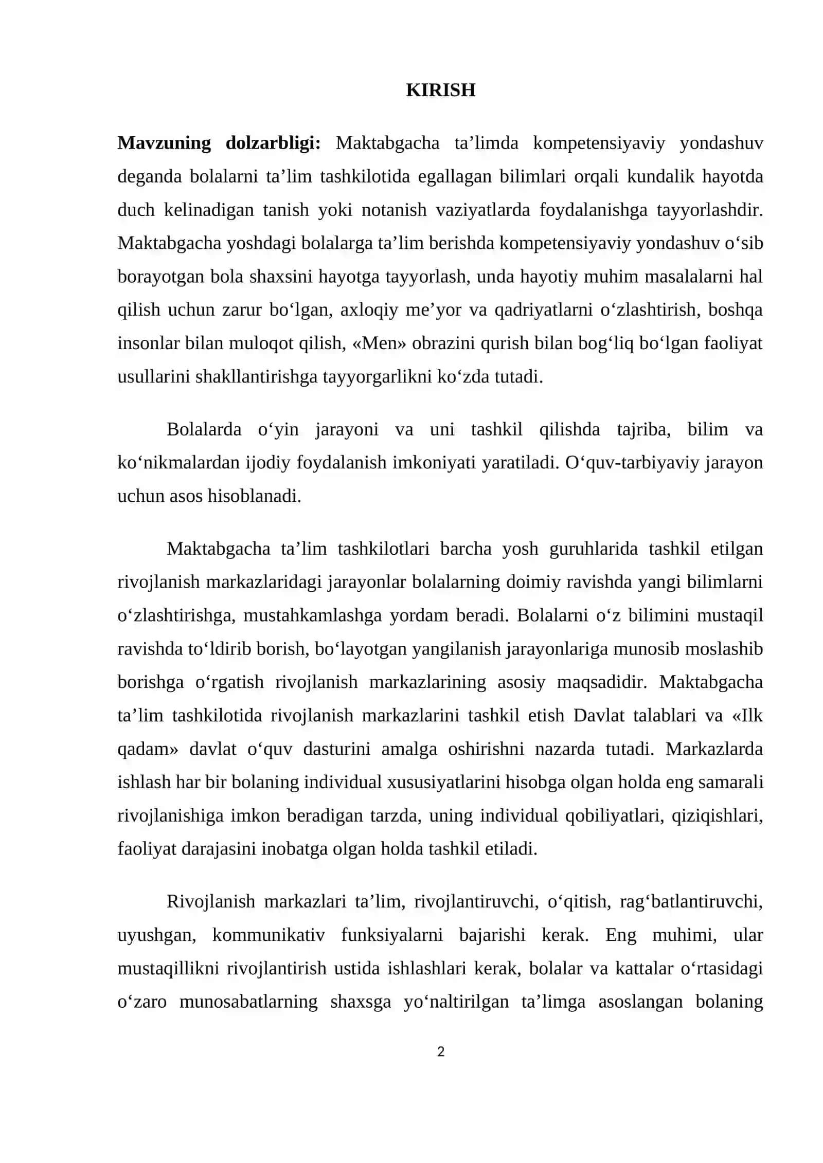 Maktabgacha Yoshdagi Bolalarni Kompetensiyalari 2