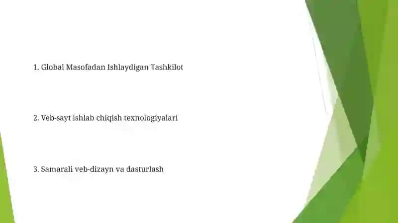Global armoqda ishlashni tashkil etish 2
