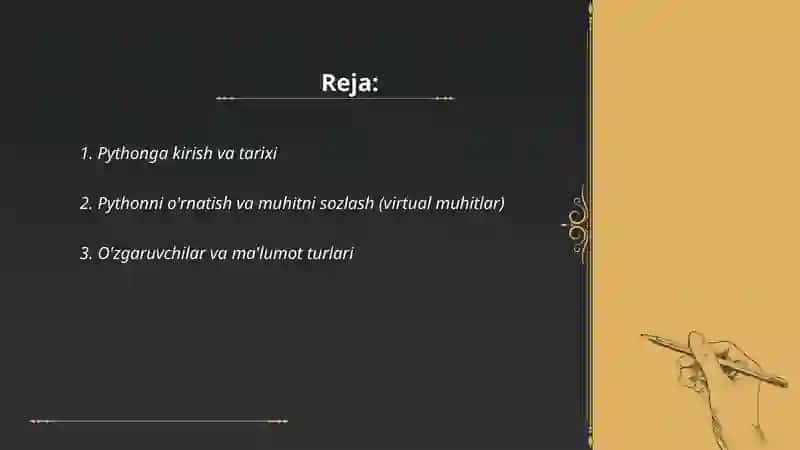 Python dasturlash tili va sintaksisi 2