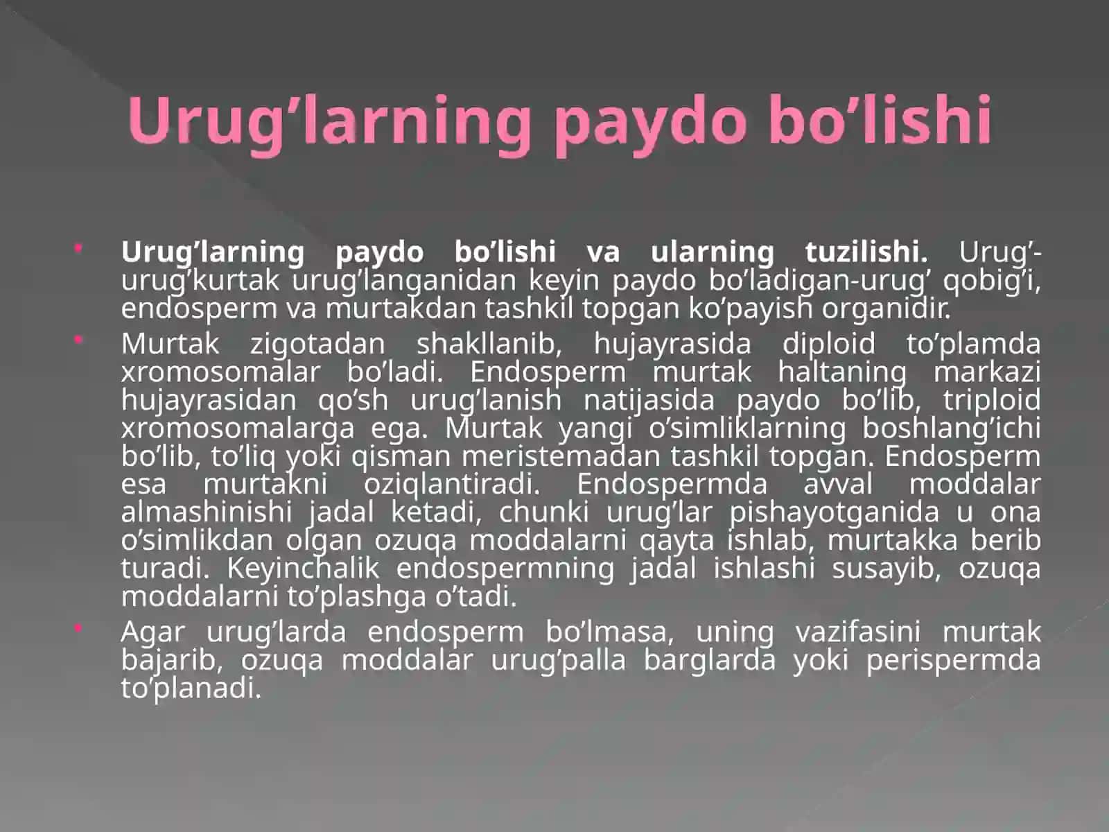 Urug’lar paydo bo’lishi va ularning tuzilishi 2