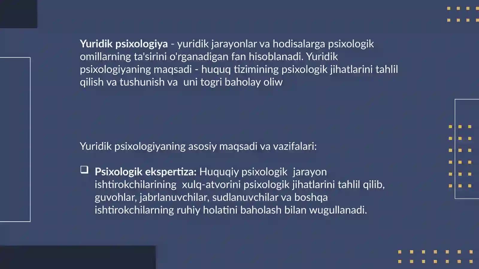 Yuridik psixologiyaga kirish 2