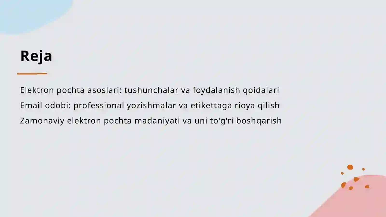 Elektron pochta asoslari va odobi 2