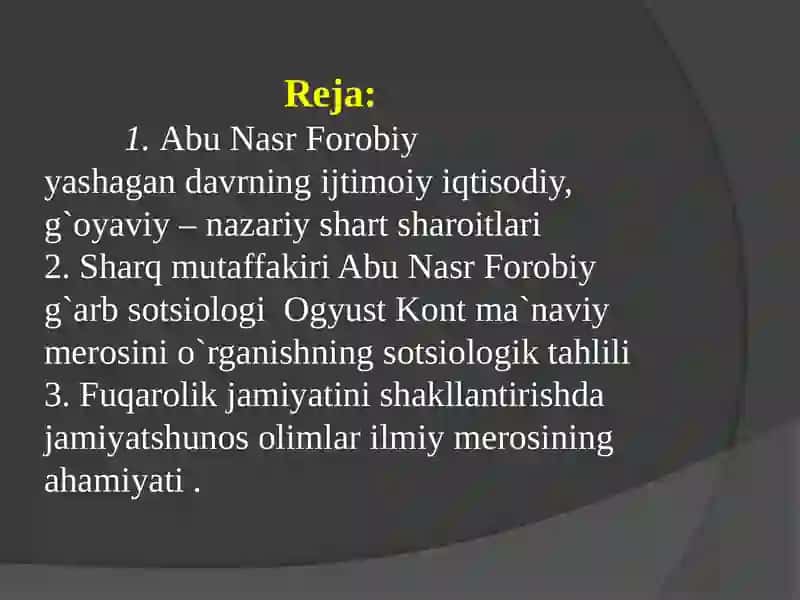SOtsiologiyaningPaydoBo‘lishiVaRivojlanishidaO.KontVaAbu NasrForobiylarningTutganO'rni 2