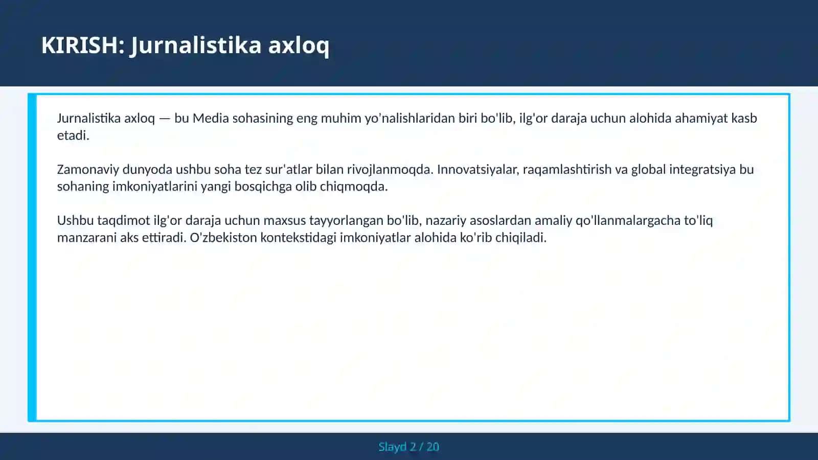 Jurnalistika axloq 2