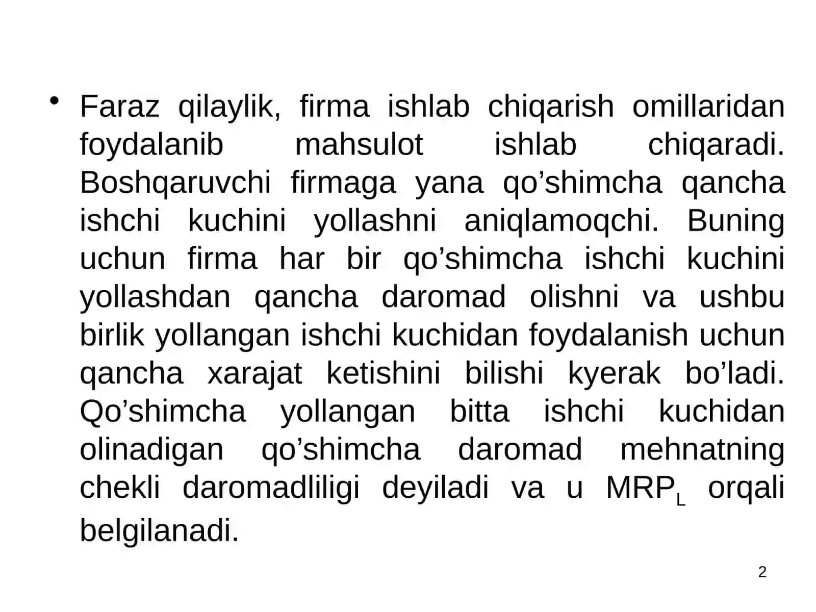 Mehnat bozori va korxonalarda mehnat resurslaridan foydalanish 2