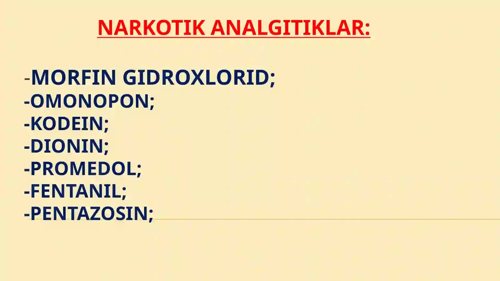 Analgetiklar Narkomaniya va uning asoratlari 2