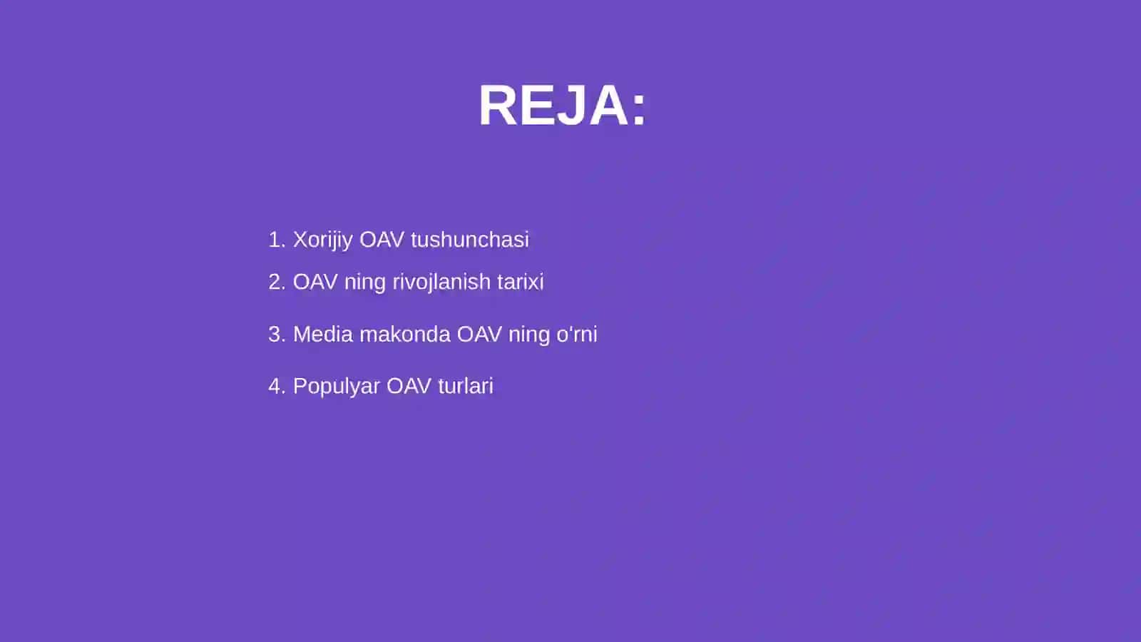 Xorijiy OAV ning media makondagi òrni 2