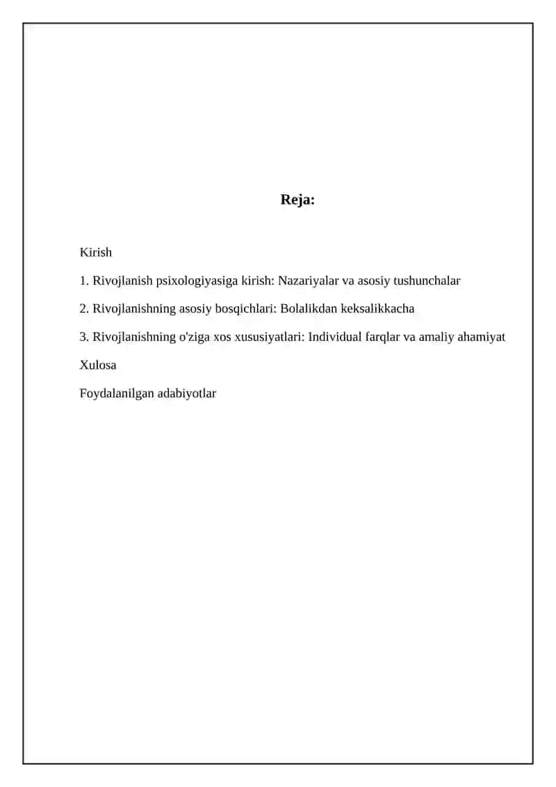 Rivojlanish psixologiyasi fanidan 2