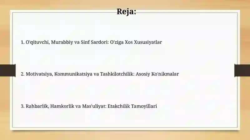 Oqituvchi trener sinif rahbarning oziga xos xususiyatlari 2
