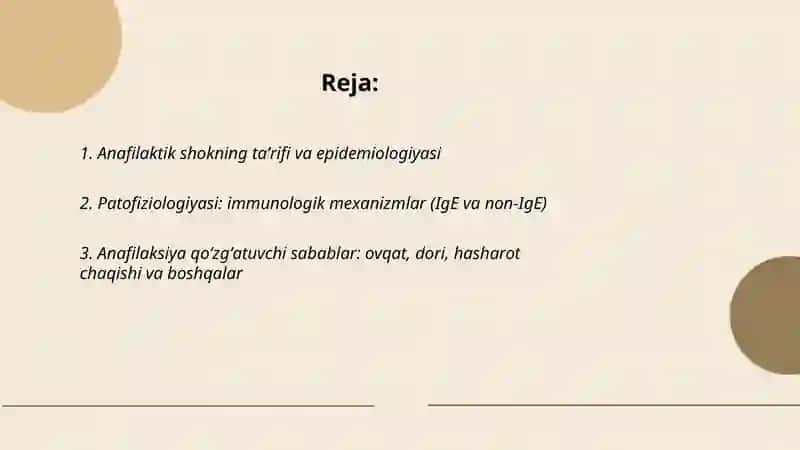 Anafilaktik shok va uni davolash 2
